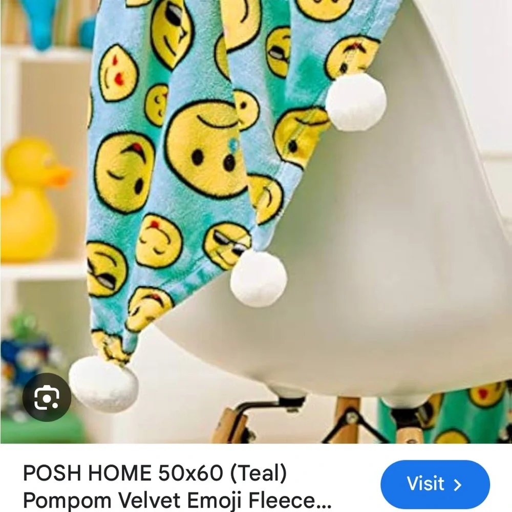 Teal Emoji Fleece Throw Blanket